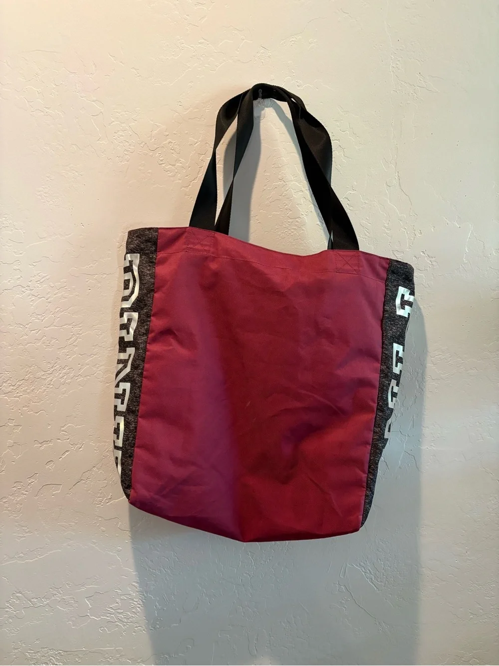 Victoria’s Secret PINK Burgundy Tote Bag + Matching Pencil Case Set | Large Logo